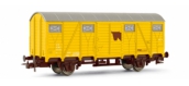 Wagon couvert, transport de bétail, jaune