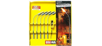 Brawa 5904 Set 5 lampadaires et une cabine téléphonique éclairée