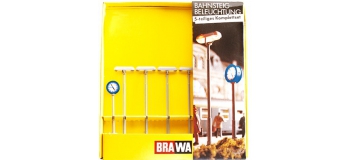 Brawa 5905 Set de 4 lampadaires et une horloge