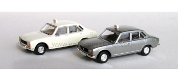 SAI 2095 - Lot de 2 Peugeot 504 taxi, blanc + gris métallisé