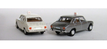 BREKINA 2095 - Lot de 2 Peugeot 504 taxi, blanc + gris métallisé