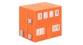 Modélisme ferroviaire : FALLER F130135 - 4 Conteneurs de chantier, orange	