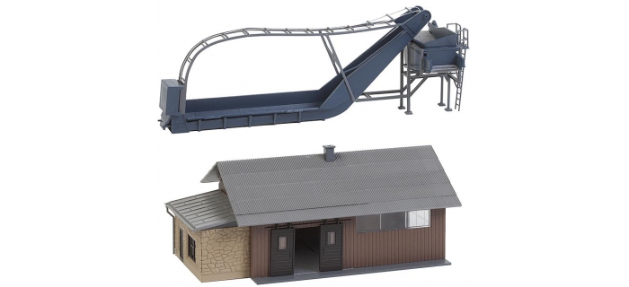 Modélisme ferroviaire : FALLER F130184 - Chargement de betteraves avec entrepôt 