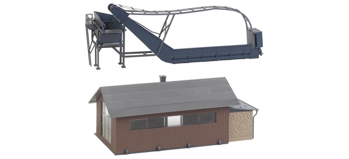 Modélisme ferroviaire : FALLER F130184 - Chargement de betteraves avec entrepôt 