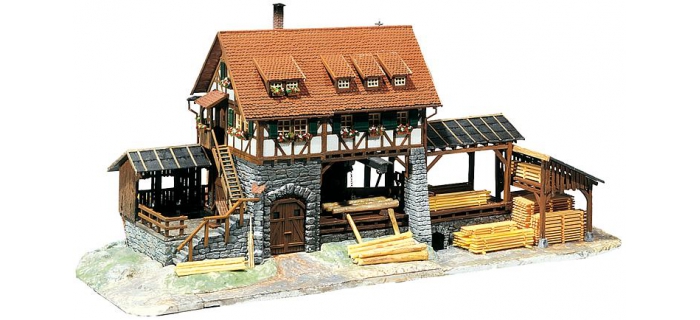 maquette FALLER 130229 - modelisme ferroviaire Moulin avec scierie