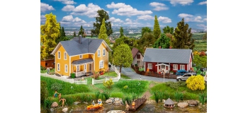 Modélisme ferroviaire : FALLER F130604 - 2 Maisons suédoises