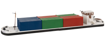 maquette echelle HO Faller F131013 - Cargo fluvial avec conteneurs