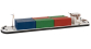 maquette echelle HO Faller F131013 - Cargo fluvial avec conteneurs