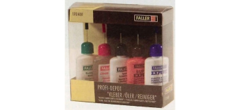 FALLER 170480 Assortiment professionnel, colles / lubrifiants / nettoyants