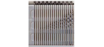 OUTILLAGE pour Modélisme ferroviaire : Petites tailles! 20 pièces foret de métal fixée pour la gamme de 0,3 à 1,6 mm d'application.