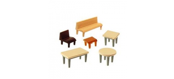 Modélisme ferroviaire : FALLER F272440 - Tables, chaises + bancs N 