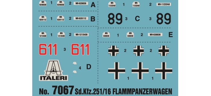  ITALERI I7067 - Half track Sd.Kfz.251/16 Flamm 