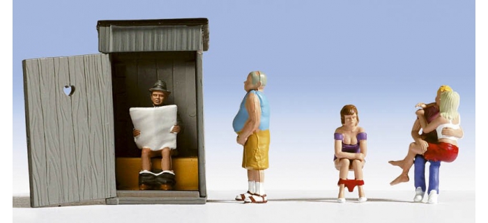 Noch 15560 1/87 Ölçek Tuvaletteki İnsan Figürleri, 6 Adet