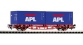 Train électrique : PIKO PI57759 - Wagon porte container APL DB 