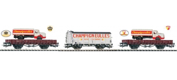 PIKO 58401 - Coffret Champigneulles, 3 wagons + 2 berliets