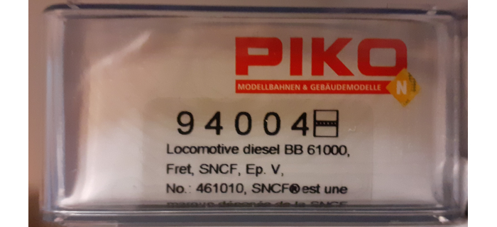 Locomotive diesel G1206, SNCF FRET - Piko 94004 echelle N
