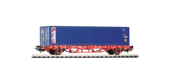 Modelisme ferroviaire : PIKO PI 58714 - Wagon porte contenaire PIL DB