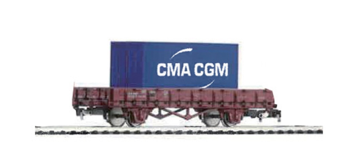 Piko 54826 HO - wagon plat à bogie avec 3 conteneurs CNC SNCF