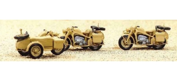 PREISER 16563 - 3 motos side-car militaires, Reich Allemand1939-45