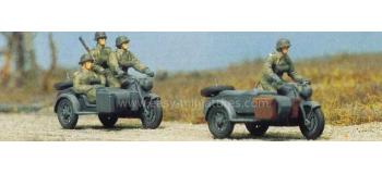 PREISER 16575 - Motos Side-car militaires avec personnages