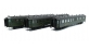 Modélisme ferroviaire : REE VB-212 - Coffret de 3 voitures « Bacalan » châssis et toit noir, Vert SNCF 306 Ep.III A