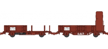 Modélisme ferroviaire : REE WB-486 - Set de 2 Wagonnets de Draisine (Plat à ridelles et ranchers + Tombereau avec guérite) Ep.III