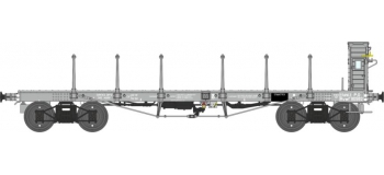Modélisme ferroviaire : REE WB-507 - Wagon PLAT TP ranchers longs et guérite Ep.II PO Rywf 110582