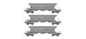 Modélisme ferroviaire : REE  NW 118 - Coffret de 3 wagons Trémie EX T1 Ep.V-VI « ECR » Euro Gargo Rail