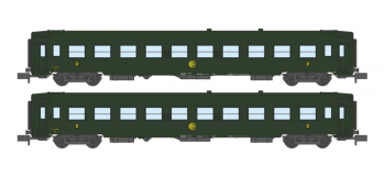 Modélisme ferroviaire : NW-134 - Coffret de 2 voitures UIC B10 Vertes Logo Rond Ep.III