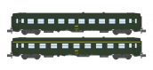 Modélisme ferroviaire : NW-140 - Coffret de 2 voitures UIC B10 et A9 Vert Logo jaune encadré Ep.IV