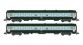 Modélisme ferroviaire : REE - NW-144 - Coffret de 2 voitures B10 Vert/Gris Logo blanc cartouche Corail Ep.V
