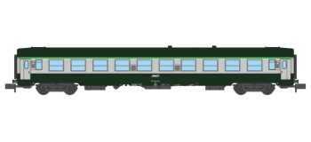 Modélisme ferroviaire : REE - NW-146 - Voiture UIC B10 Vert/Gris Logo blanc cartouche Corail Ep.V