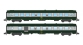 Modélisme ferroviaire : REE - NW-150 - Coffret de 2 voitures UIC B10 et B5D Vert/ALU Livrée 160 Logo jaune encadré Ep.IV