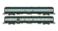 Modélisme ferroviaire : REE - NW-150 - Coffret de 2 voitures UIC B10 et B5D Vert/ALU Livrée 160 Logo jaune encadré Ep.IV