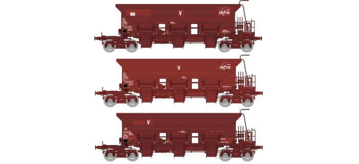 Wagon trémie à ballast T1 Uas brun SNCB ép. VI REE-MODELES REE-WB756