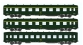 Train électrique :  REE VB-057 - Coffret 3 voitures DEV AO Courtes Ep.IV Vert Logo jaune encadré