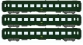 Modélisme ferroviaire : REE VB-066 - Coffret de 3 voitures UIC Ep.IV Vert Logo jaune encadré