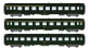 Modélisme ferroviaire : REE VB-098 - Coffret de 3 voitures UIC Ep.IV logo encadré jaune.