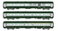 Modélisme ferroviaire : REE VB-162 - Coffret de 3 voitures UIC Vert Garrigue / Gris Béton Ep. V.