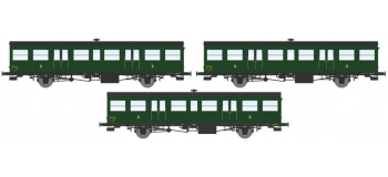 Modélisme ferroviaire : REE VB-242 - Coffret 3 voitures Sud-Ouest, Epoque III-B