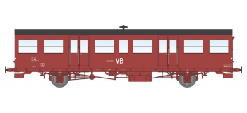 Modélisme ferroviaire : REE VB-155 - Voiture Sud-Ouest, petites gouttières, porte-lanternes modernes VB – Epoque IV