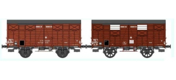 Train électrique : REE WB-288 - Set de 2 wagons Couvert OCEM 19 Ep.III A 