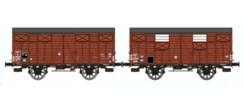 Train électrique : REE WB-291 - Set de 2 wagons Couvert OCEM 19 Ep.III B