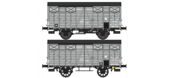 Train électrique :  REE WB-329 - Set de 2 Wagons Couvert OCEM 19 Epoque II Réseau PLM 