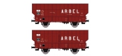 Modélisme ferroviaire : REE WB-366 - de 2 Wagons Coke ARBEL 3 Portes Ep.III 