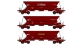 Modélisme ferroviaire : REE WB-385 - Set de 3 Wagons trémie EX  Ep.IV-V «SITRAM / Cie Auxiliaire du MIDI / SIMOTRA» avec chargement de sable 