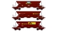 Modélisme ferroviaire :  REE WB-386 - Set de 3 Wagons trémie EX  Ep.IV-V «SIMOTRA / SIMOTRA / SIMOTRA MALET» avec chargement de cailloux 