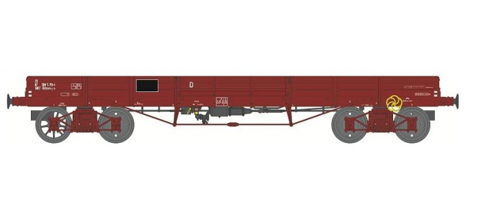 Wagon plat TP noir à ranchers avec guérite SNCF ép. IIIa