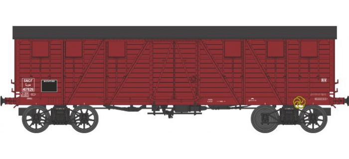 REE WB-520 - Wagon COUVERT TP 2 Portes avec roues Griffins Ep.II PO - HO ( 1:87