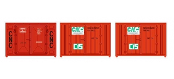 Train électrique : REE XB-034 - Set de 3 Containers CADRE 72 (3 orange CNC)